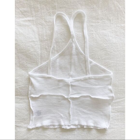 NWOT LF EMMA & SAM White Exposed Stitch Tank Top - Picture 3 of 4